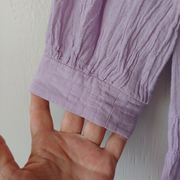 Devotion Twins Hague Mini Dress with Relaxed Fit & Bell Sleeves SZ S in Lavender - Picture 7 of 9